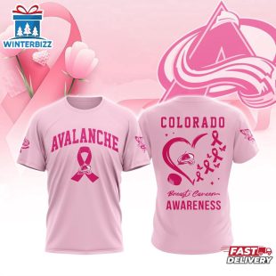 NHL Colorado Avalanche Pink Breast Cancer Awareness 3D T-Shirt For Fans
