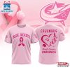 NHL Columbus Blue Jackets Pink Breast Cancer Awareness 3D T-Shirt For Fans