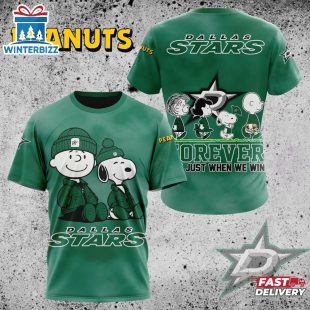 NHL Dallas Stars Peanuts 75th Anniversary 3D T-Shirt For Fans