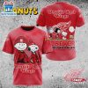 NHL Detroit Red Wings Peanuts 75th Anniversary 3D T-Shirt For Fans