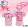 NHL Detroit Red Wings Pink Breast Cancer Awareness 3D T-Shirt For Fans