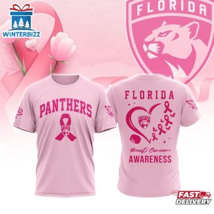 NHL Florida Panthers Pink Breast Cancer Awareness 3D T-Shirt For Fans