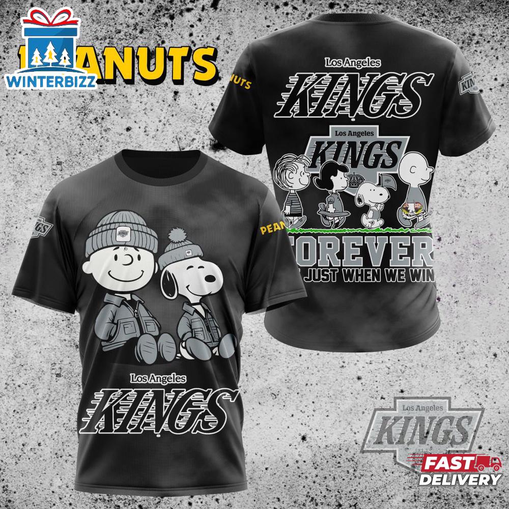 NHL Los Angeles Kings Peanuts 75th Anniversary 3D T-Shirt For Fans NHL Los Angeles Kings Peanuts 75th Anniversary 3D T-Shirt For Fans