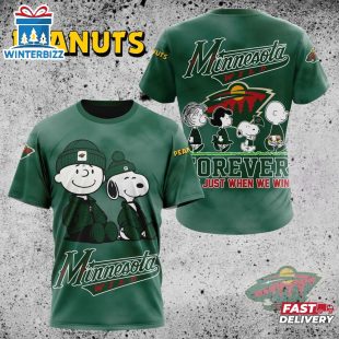 NHL Minnesota Wild Peanuts 75th Anniversary 3D T-Shirt For Fans