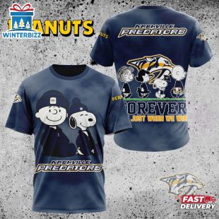 NHL Nashville Predators Peanuts 75th Anniversary 3D T-Shirt For Fans