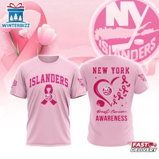 NHL New York Islanders Pink Breast Cancer Awareness 3D T-Shirt For Fans