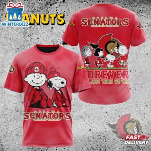NHL Ottawa Senators Peanuts 75th Anniversary 3D T-Shirt For Fans