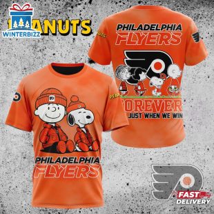 NHL Philadelphia Flyers Peanuts 75th Anniversary 3D T-Shirt For Fans