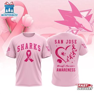 NHL San Jose Sharks Pink Breast Cancer Awareness 3D T-Shirt For Fans