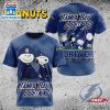 NHL Tampa Bay Lightning Peanuts 75th Anniversary 3D T-Shirt For Fans