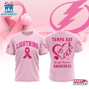 NHL Tampa Bay Lightning Pink Breast Cancer Awareness 3D T-Shirt For Fans