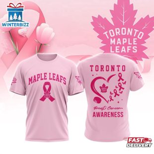 NHL Toronto Maple Leafs Pink Breast Cancer Awareness 3D T-Shirt For Fans