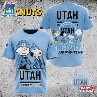 NHL Utah Hockey Club Peanuts 75th Anniversary 3D T-Shirt For Fans