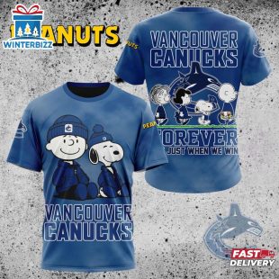 NHL Vancouver Canucks Peanuts 75th Anniversary 3D T-Shirt For Fans