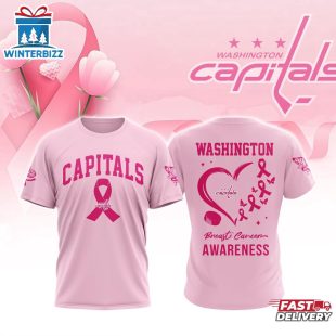 NHL Washington Capitals Pink Breast Cancer Awareness 3D T-Shirt For Fans