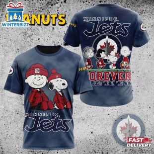 NHL Winnipeg Jets Peanuts 75th Anniversary 3D T-Shirt For Fans