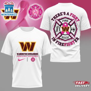 Washington Commanders NFL Firefighter Fight Breast Cancer 3D Shirt For Fans