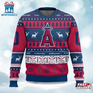 Angels Baseball Ugly Merry Christmas Sweater For Fans