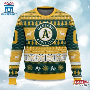 Athletics Baseball Ugly Merry Christmas Sweater For Fans