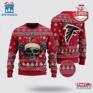 Atlanta Falcons Golden Skull Ugly Christmas Sweater Shirt