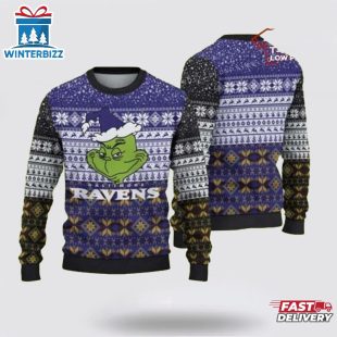 Baltimore Ravens Christmas Grinch Ugly Christmas Sweater Shirt