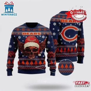 Chicago Bears Golden Skull Ugly Christmas Sweater Shirt