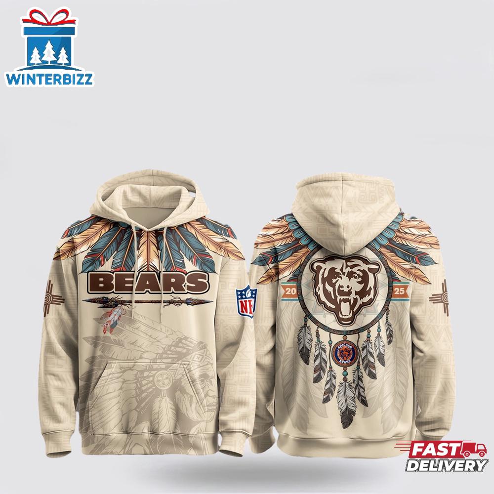 Chicago Bears Native American Heritage Month 3D Shirt For Fans Chicago Bears Native American Heritage Month 3D Shirt For Fans