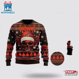 Cleveland Browns Golden Skull Ugly Christmas Sweater Shirt