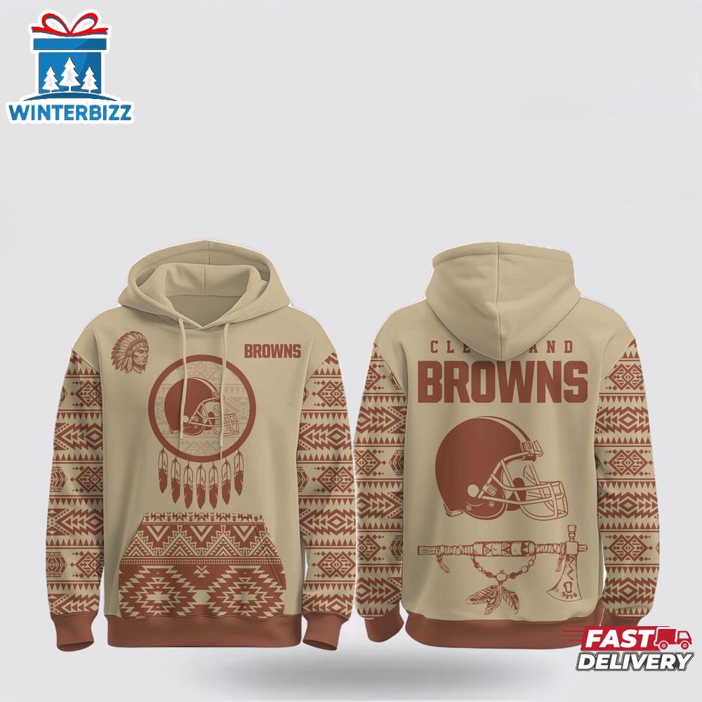 Cleveland Browns Native American Heritage 3D Shirt For Fans Cleveland Browns Native American Heritage 3D Shirt For Fans