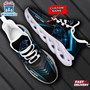 Custom Name Carolina Panthers NFL Logo Team Max Soul Shoes Gift For Fans