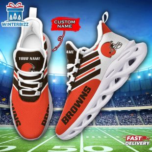 Custom Name Cleveland Browns NFL Logo Team Max Soul Shoes Gift For Fans