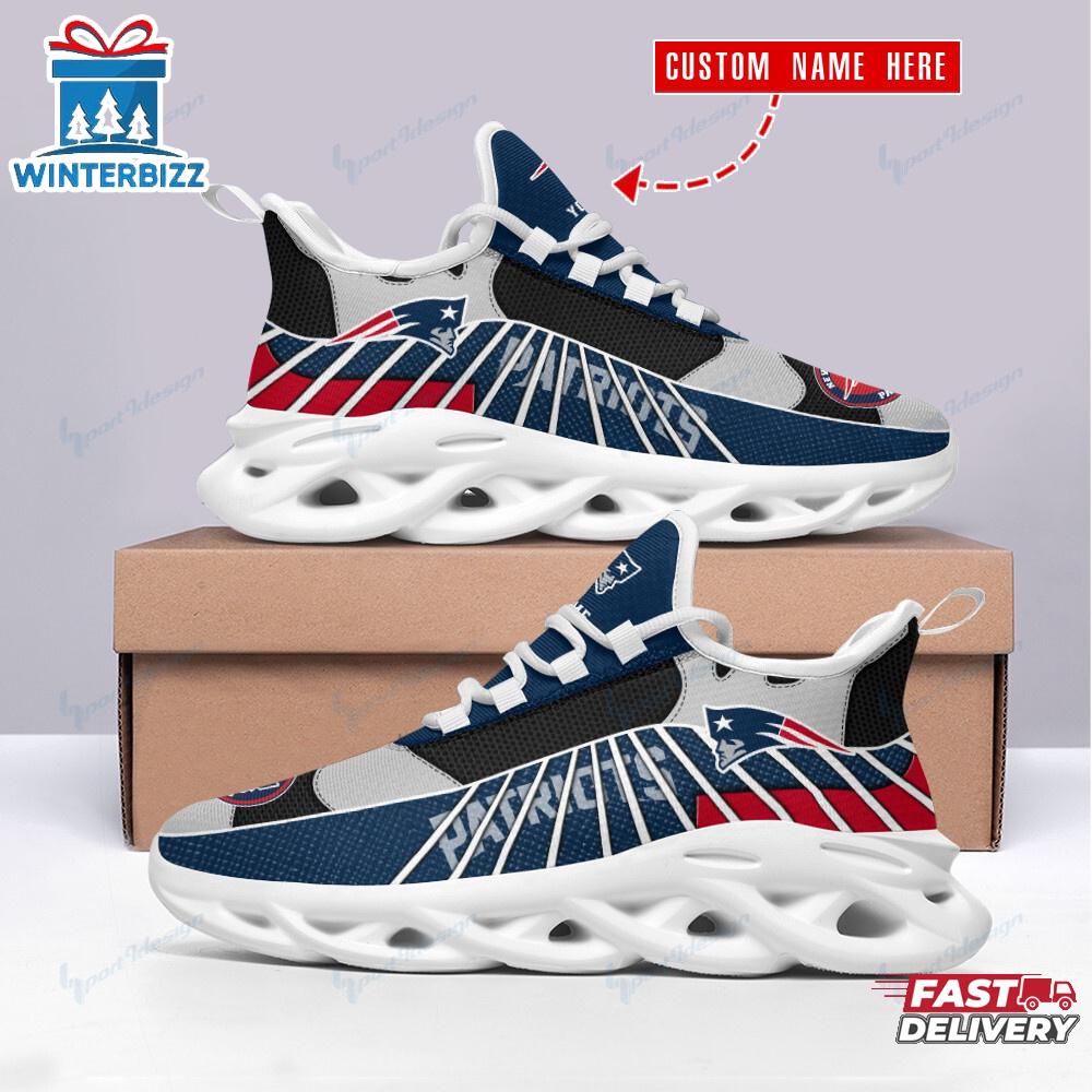Custom Name New England Patriots Team NFL Max Soul Shoes Gift For Fans Custom Name New England Patriots Team NFL Max Soul Shoes Gift For Fans