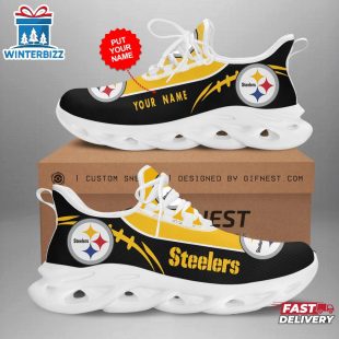 Custom Name Pittsburgh Steelers Max Soul Shoes Gift For Fans
