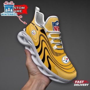 Custom Name Pittsburgh Steelers NFL Team Max Soul Shoes Gift For Fans