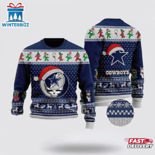 Dallas Cowboys Grateful Dead Bear Ugly Christmas Sweater Shirt
