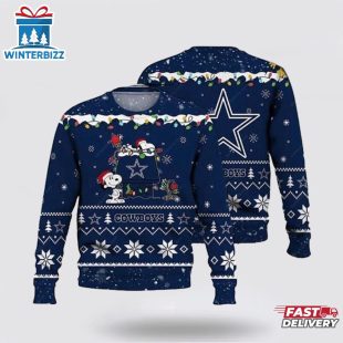 Dallas Cowboys Snoopy Night Light Up Ugly Christmas Sweater Shirt