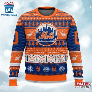 Mets Baseball Ugly Merry Christmas Sweater For Fans