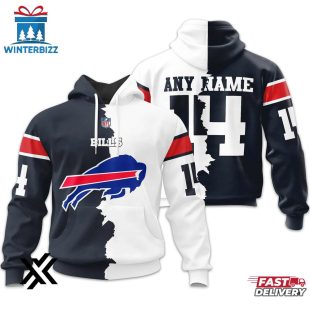 Custom Name Number Buffalo Bills Home Mix Away 3D Shirt For Fans