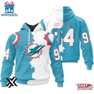 Custom Name Number Miami Dolphins Home Mix Away 3D Shirt For Fans