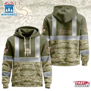 Minnesota Vikings NFL Hi Vis Salute To Service 3D Shirt For Fans