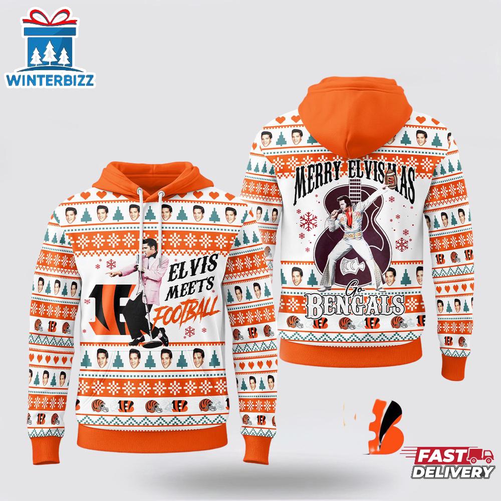 Cincinnati Bengals NFL Elvis Presley All Over Print 3D Shirt Cincinnati Bengals NFL Elvis Presley All Over Print 3D Shirt