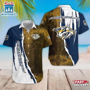 Nashville Predators Split Style Summer Hawaiian Shirt