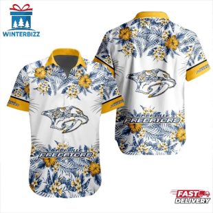 Nashville Predators Tropical Floral Summer Hawaiian Shirt
