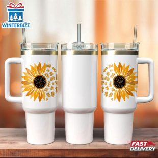 Sunflower Colorful Stainless Steel Tumbler 40Oz With Handle