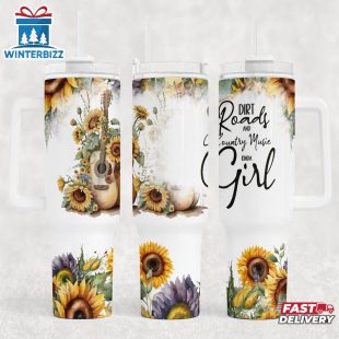 Sunflower Country Girl Vibes Stainless Steel Tumbler 40Oz With Handle