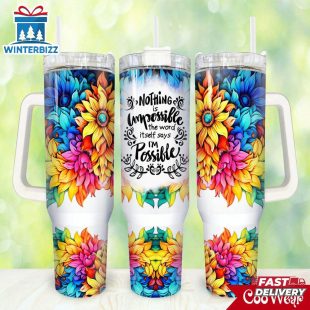 Sunflowers Affirmation Stainless Steel Tumbler 40Oz With Handle