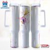 Watercolor Dragonfly Pattern Stainless Steel Tumbler 40Oz With Handle
