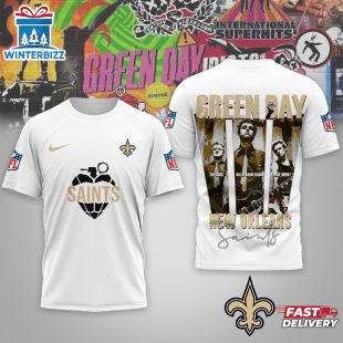 New Orleans Saints Premium NFL NFL Green Day X Super Bowl LX 3D Shirt For Fans