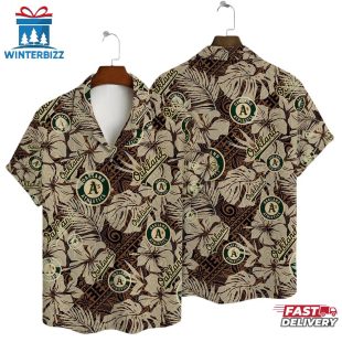 Oakland Athletics Vintage Palm Leaf Summer Hawaiian Shirt