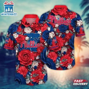 Philadelphia Phillies Blooming Rose Summer Hawaiian Shirt